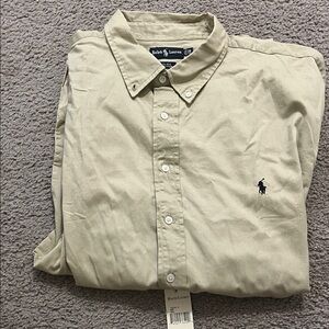 Ralph Lauren Men's Khaki Button Down Shirt